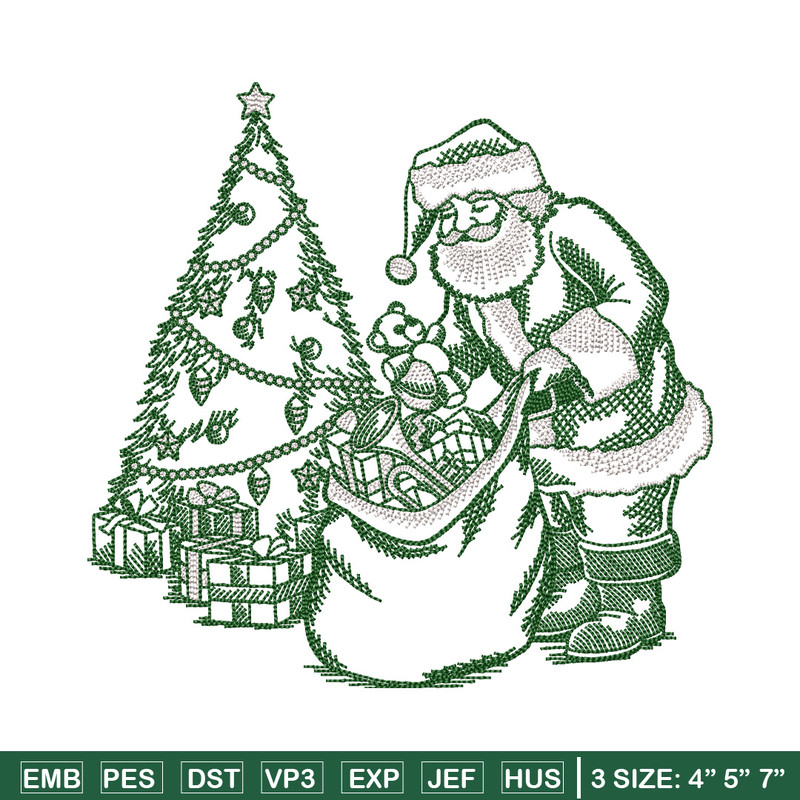 Santa gift embroidery design, Chrismas embroidery, Anime design, Embroidery file, Embroidery shirt, Digital download.jpg