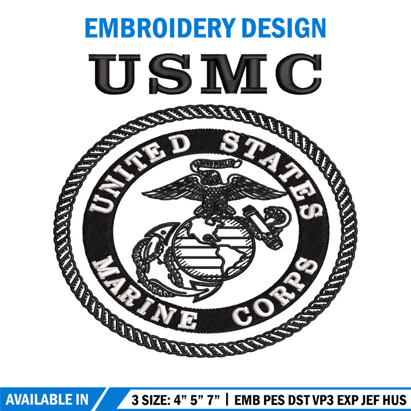 United States Marine Corps embroidery design, logo embroidery, logo design, embroidery file, Digital download..jpg