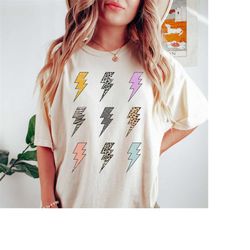 Lightning Bolt Shirt, Lightning Bolt Grid Tshirt, Womens Gifts, Leopard Zebra Cheetah, Lightning Bolt T-shirt, Gifts for