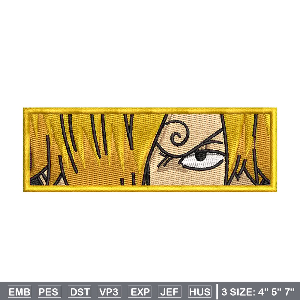 Sanji eyes embroidery design, One piece embroidery, Anime design, Embroidery file, Embroidery shirt, Digital download.jpg