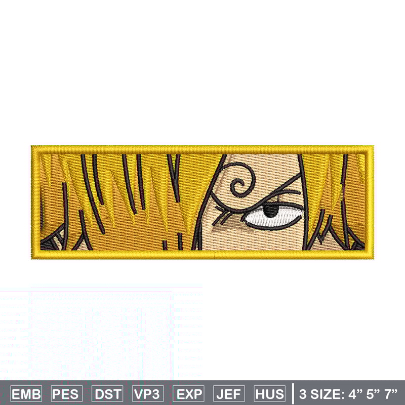 Sanji eyes embroidery design, One piece embroidery, Anime design, Embroidery file, Embroidery shirt, Digital download.jpg