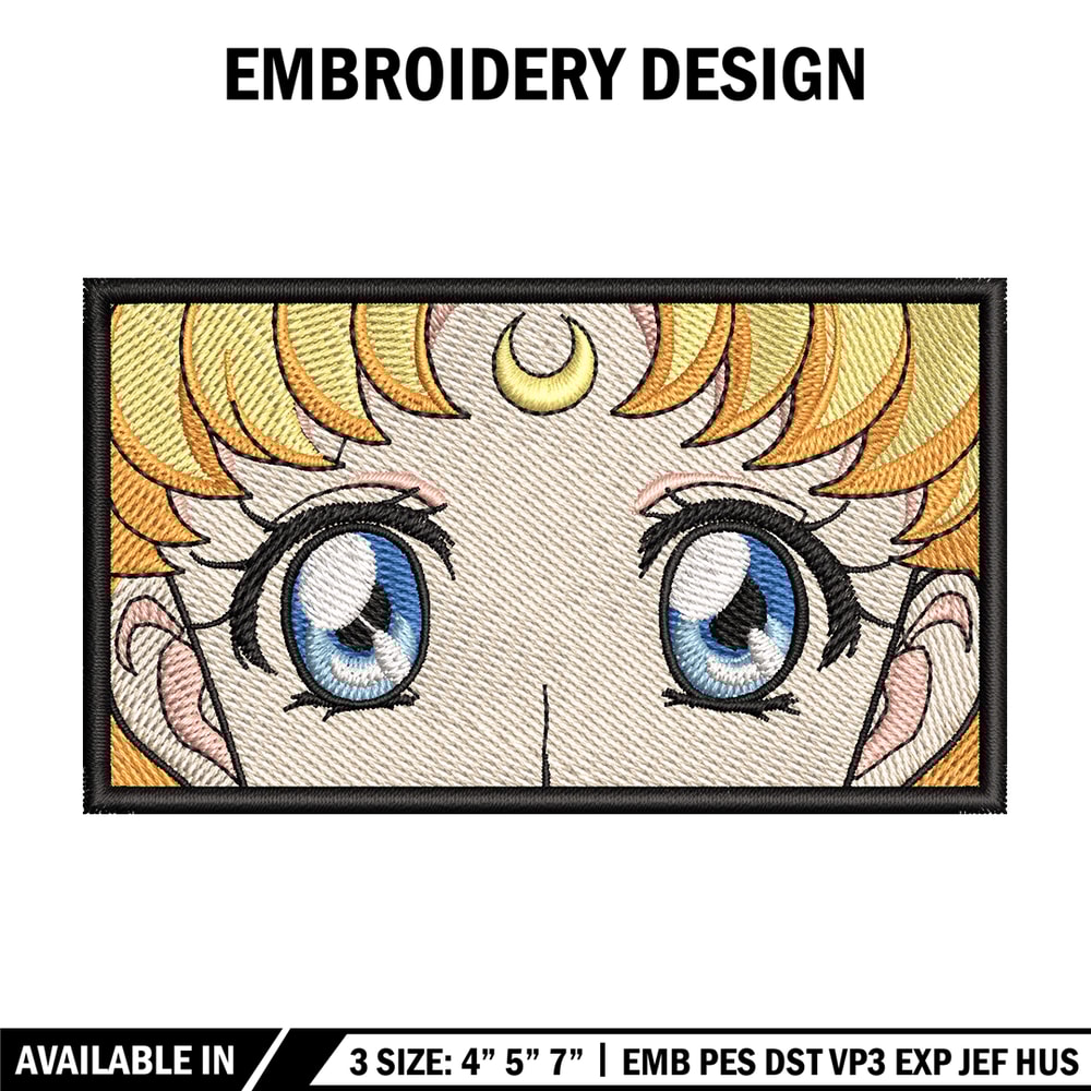 Usagi eyes embroidery design, Sailor moon embroidery, Anime design, Embroidery file, Embroidery shirt, Digital download.jpg