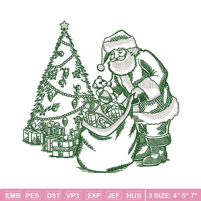 Santa gift embroidery design, Chrismas embroidery, Anime design, Embroidery file, Embroidery shirt, Digital download.jpg