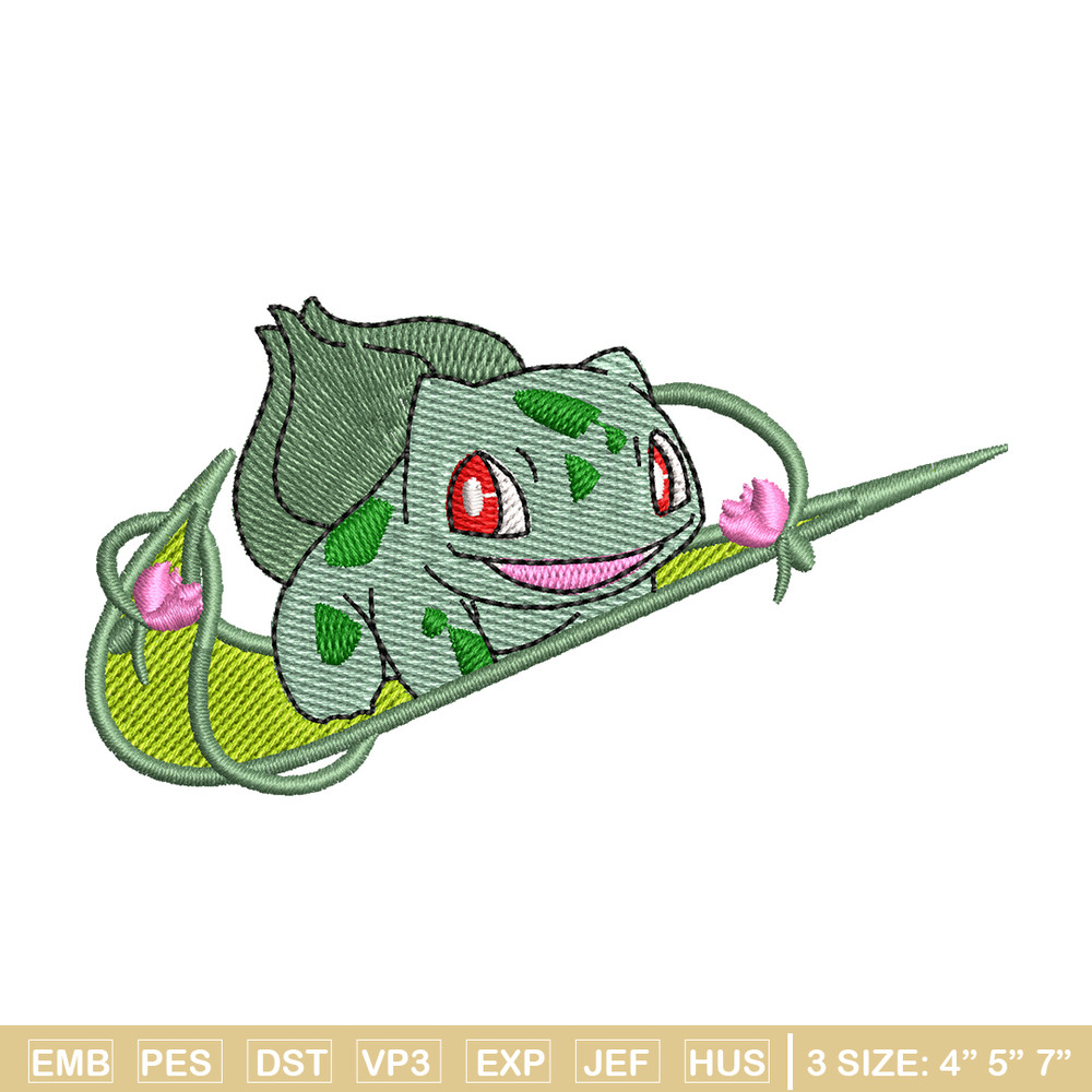 Bubasaur anime embroidery design, Pokemon embroidery, embroidery file, anime design, anime shirt, Digital download.jpg