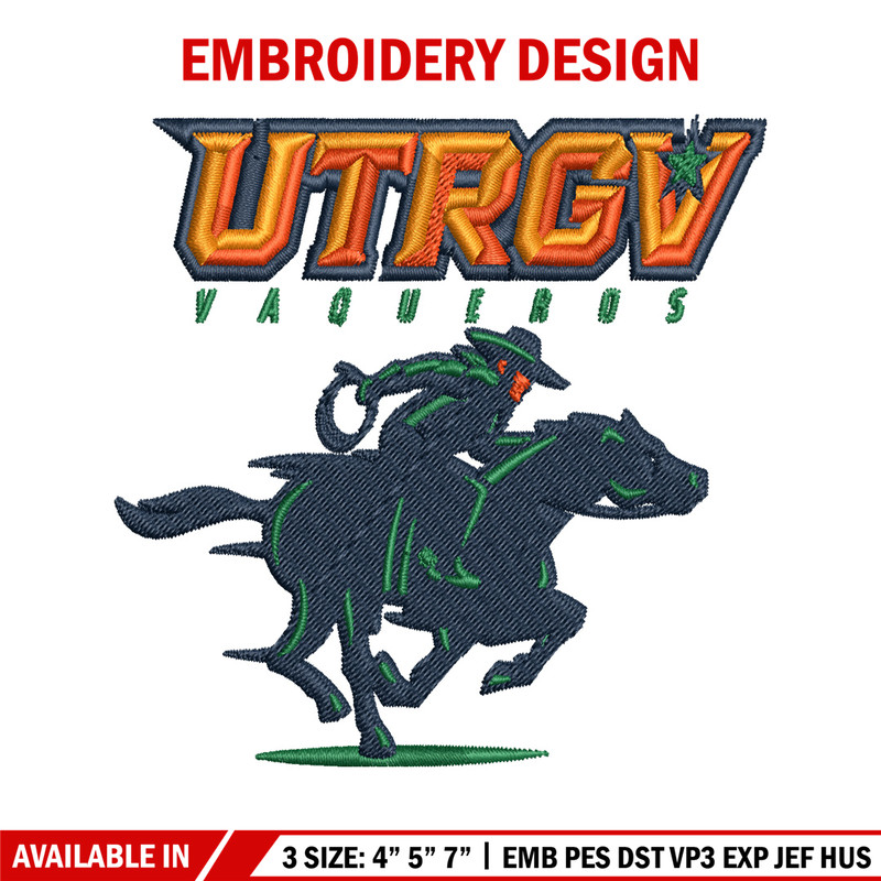 UTRGV Vaqueros embroidery design, UTRGV Vaqueros embroidery, logo Sport, Sport embroidery, NCAA embroidery..jpg