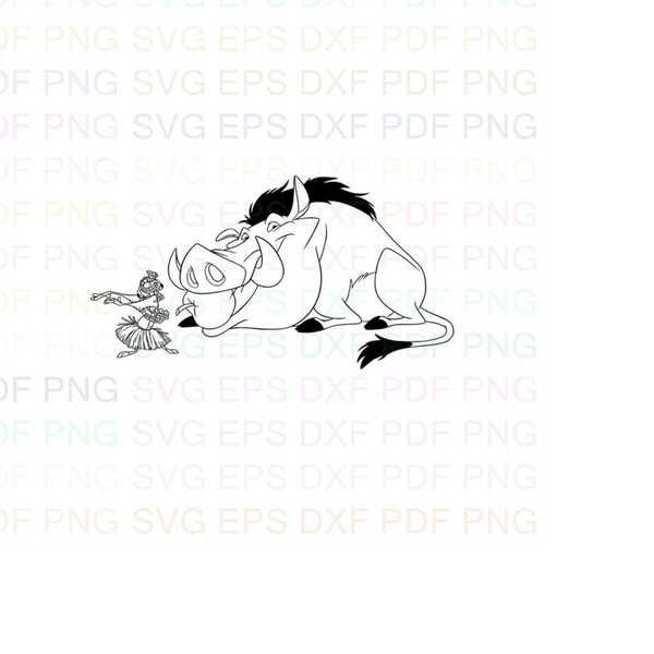 Pumbaa_Timon_and_Pumbaa_6 Outline Svg Dxf Eps Pdf Png, Cricu - Inspire ...