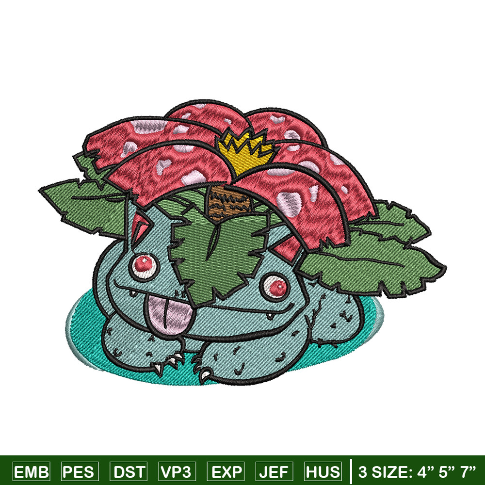 Bubasaur Pokemon embroidery design, Pokemon embroidery, Logo design, anime design, anime shirt, Digital download.jpg