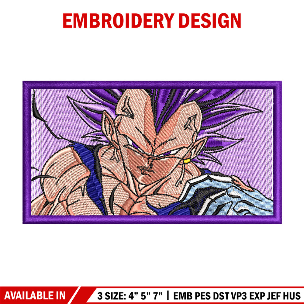 Vegeta ego box embroidery design, Dragonball embroidery, Anime design, Embroidery shirt,Embroidery file,Digital download.jpg
