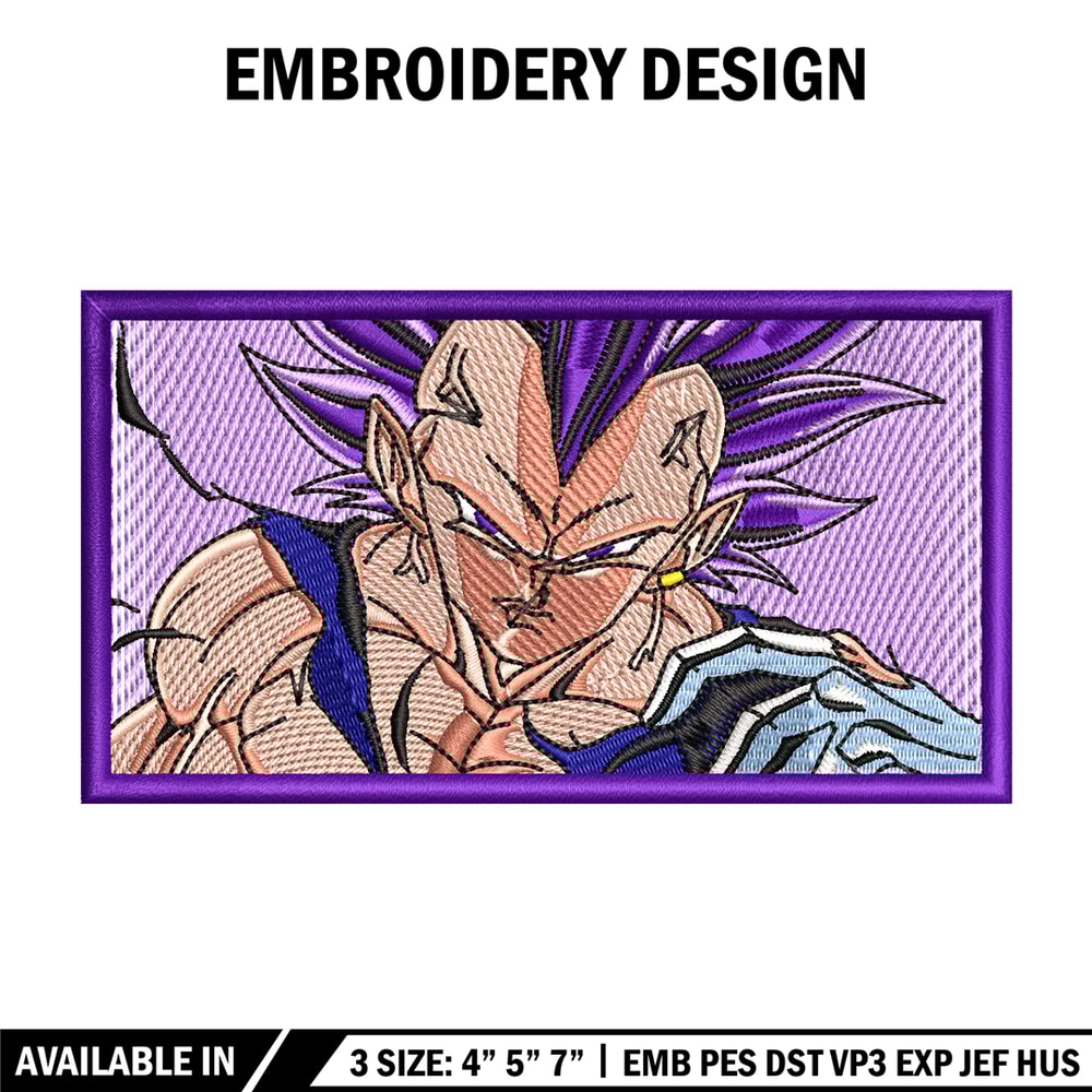Vegeta ego box embroidery design, Dragonball embroidery, Anime design, Embroidery shirt,Embroidery file,Digital download.jpg
