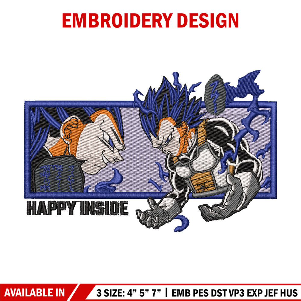 Vegeta ego embroidery design, Dragonball embroidery, Anime design, Embroidery shirt, Embroidery file, Digital download.jpg