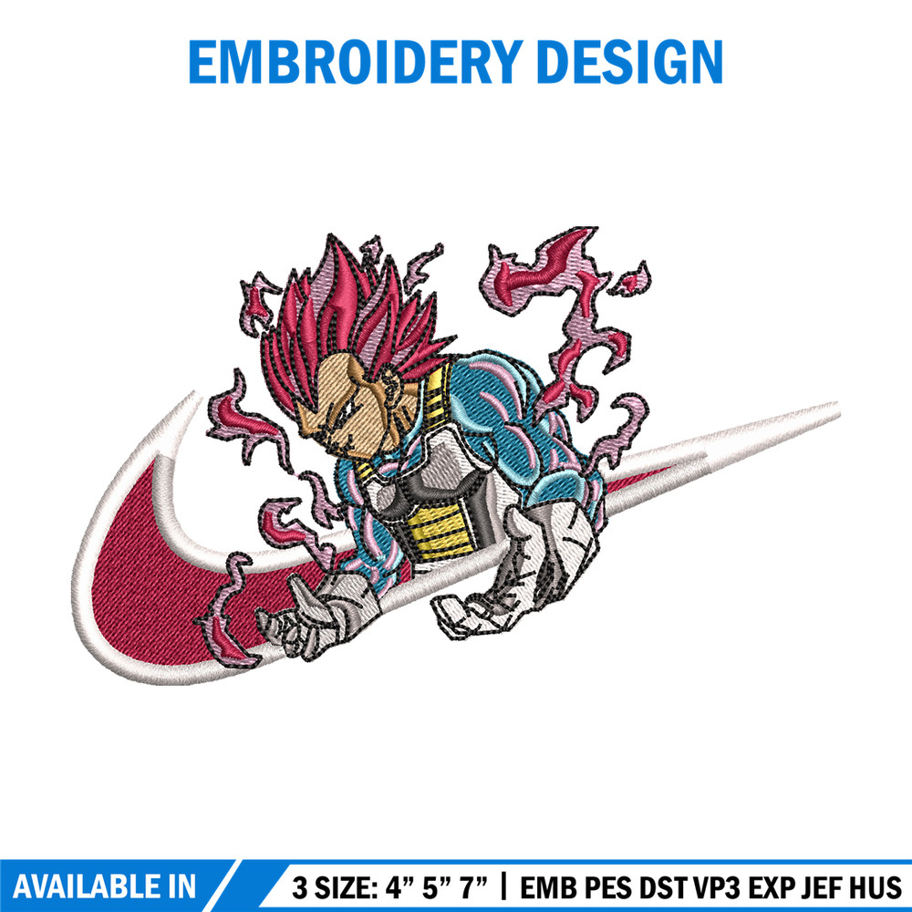 Vegeta Ultra Nike embroidery design, Dragon ball embroidery, Nike design, anime design, anime shirt, Digital download.jpg