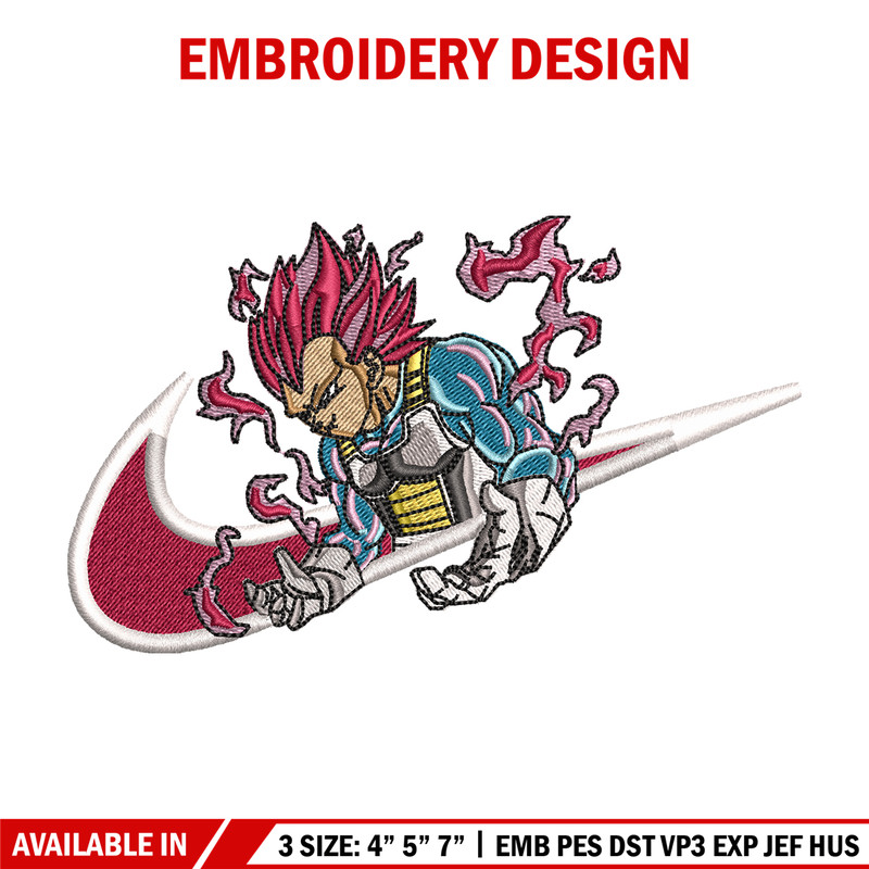 Vegeta Ultra Nike embroidery design, Dragon ball embroidery, Nike design, anime design, anime shirt, Digital download.jpg