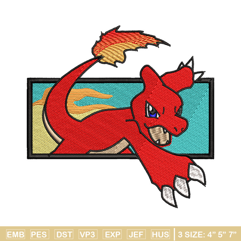 Charmeleon embroidery design, Pokemon embroidery, embroidery file, anime design, anime shirt, Digital download.jpg