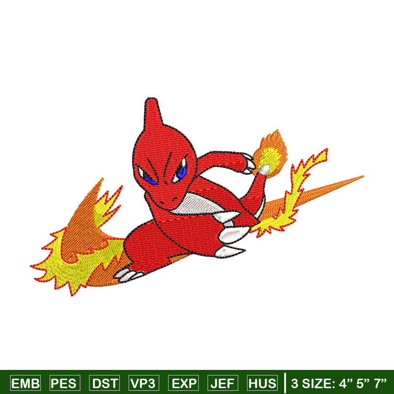 Charmeleon Nike embroidery design, Pokemon embroidery, embroidery file, anime design, anime shirt, Digital download.jpg