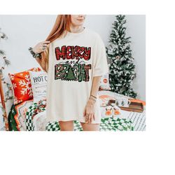 merry and bright christmas shirt, women's christmas sweatshirt, womens christmas sweatshirt, family christmas sweatshirt