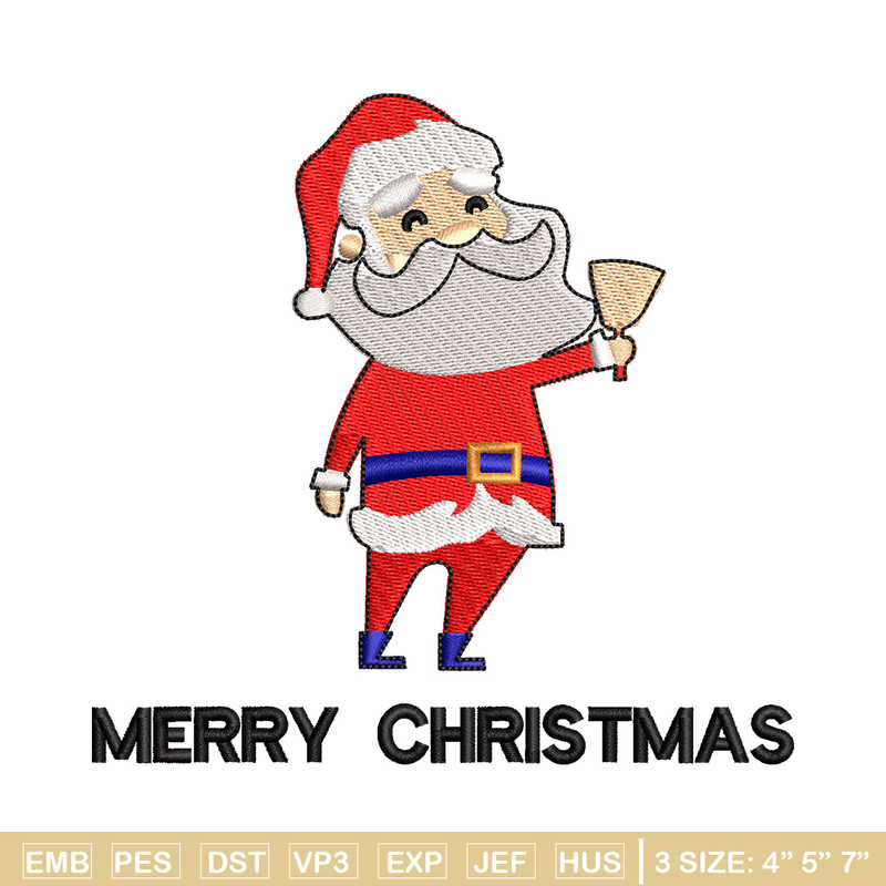 Satan ring bell embroidery design, Chrismas embroidery, Emb design, Embroidery shirt, Embroidery file, Digital download.jpg