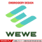 Wewe logo embroidery design, Wewe logo embroidery, logo design, Logo shirt, embroidery file, Digital download.jpg