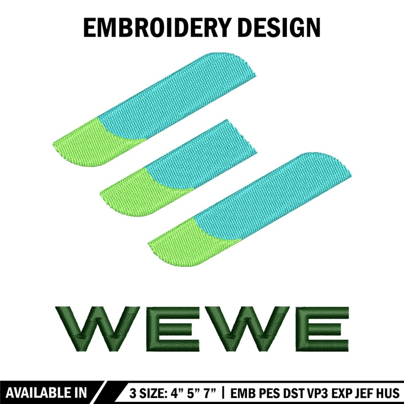Wewe logo embroidery design, Wewe logo embroidery, logo design, Logo shirt, embroidery file, Digital download.jpg