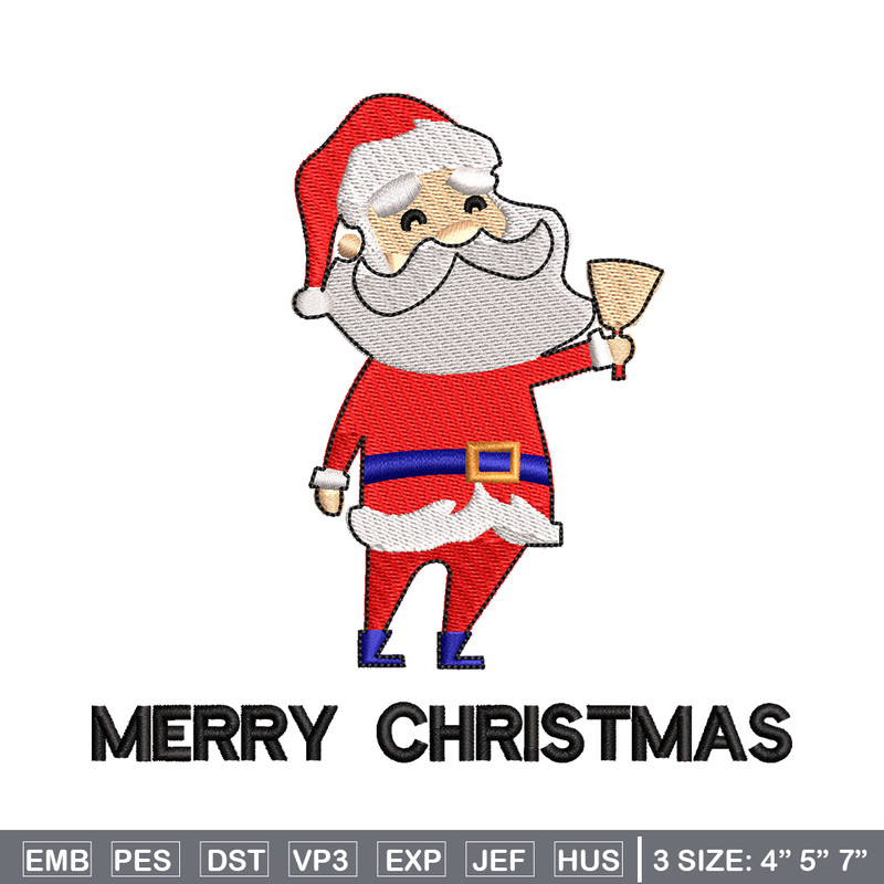 Satan ring bell embroidery design, Chrismas embroidery, Emb design, Embroidery shirt, Embroidery file, Digital download.jpg