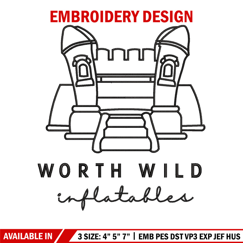 Worth wild embroidery design, Castle embroidery, Emb design, Embroidery shirt, Embroidery file, Digital download.jpg