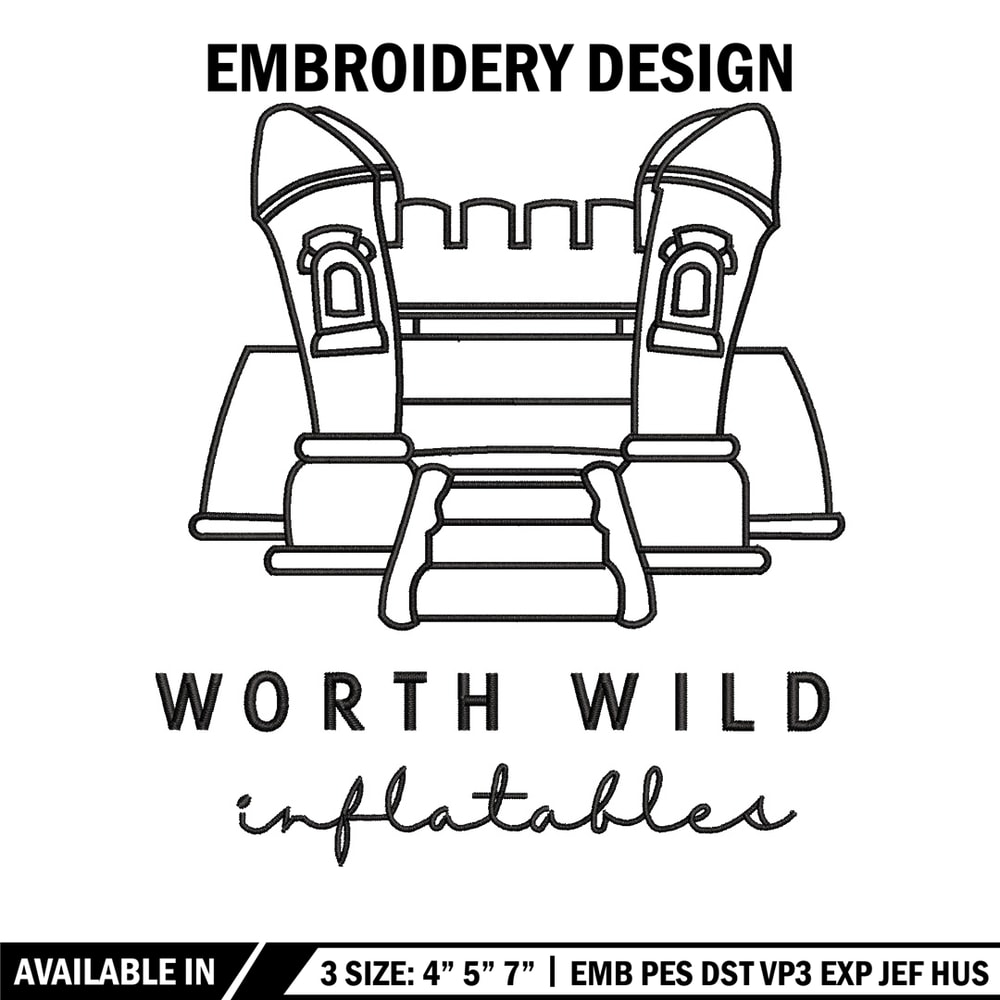 Worth wild embroidery design, Castle embroidery, Emb design, Embroidery shirt, Embroidery file, Digital download.jpg