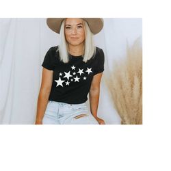 4th of july shirt, glitter stars tshirt, july 4th shirts women, star shirt, patriotic shirts, star tee, fourth of july s