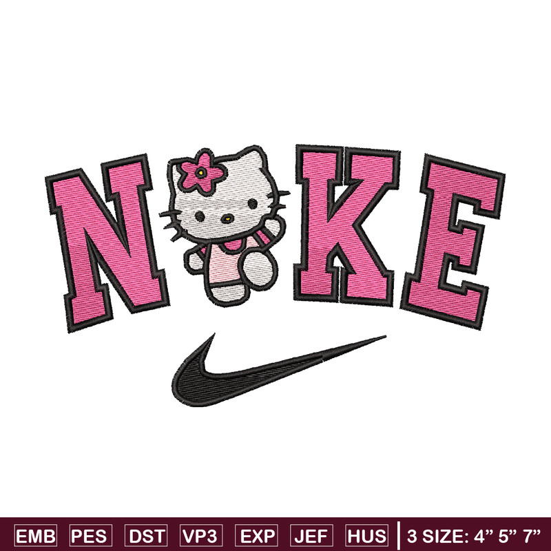 Cute Kawaii Hello Kitty Nike embroidery design, logo embroidery, nike design, logo design, logo shirt, Digital download.jpg