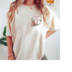 nurse shirt, personalized wildflower nurse, nurse gift, nurse life, nurse graduation gift, gift for nurse, nurse new job