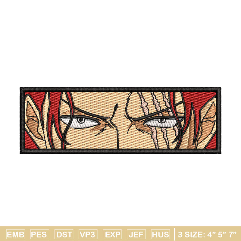 Shank eyes embroidery design, One piece embroidery, Anime design, Embroidery shirt, Embroidery file, Digital download.jpg