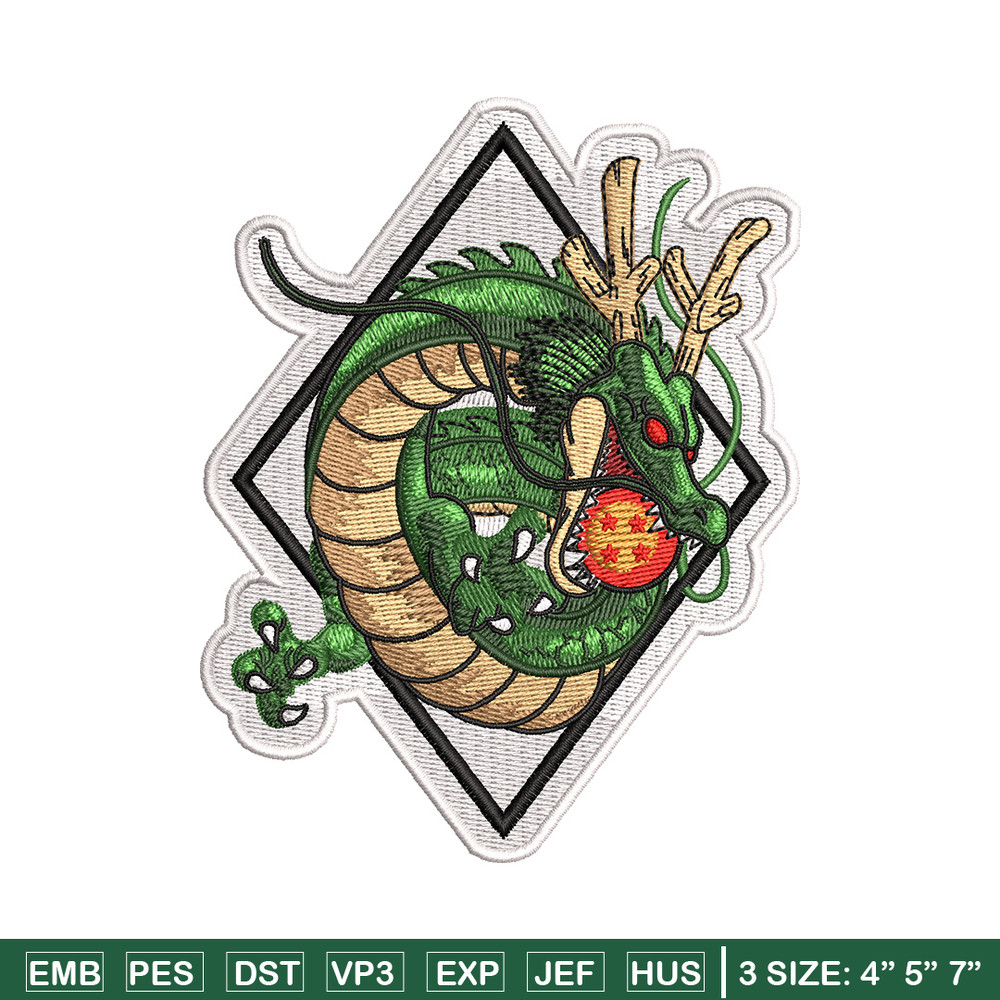 Shenron embroidery design, Dragonball embroidery, Anime design, Embroidery shirt, Embroidery file, Digital download.jpg