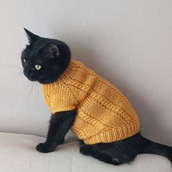 Hand knitted cat sweater Kitten sweater Wool sweater for cats Cat jumper Sweater for pets Warm clothes for sphynx
