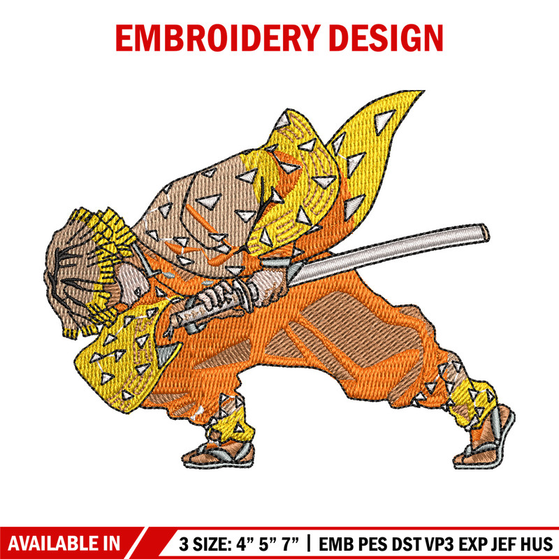 Zenitsu attack embroidery design, Zenitsu embroidery,Anime design, Embroidery shirt, Embroidery file, Digital download.jpg