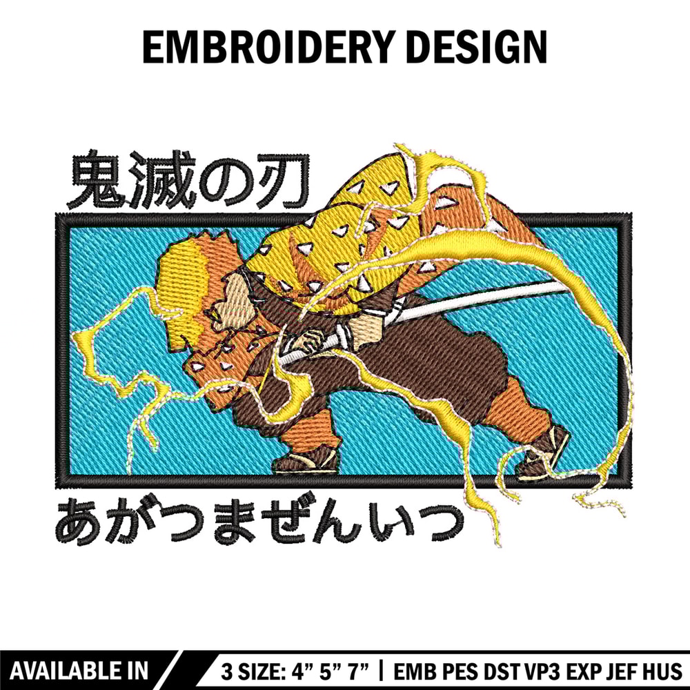 Zenitsu box embroidery design, Zenitsu embroidery, Anime design, Embroidery shirt, Embroidery file, Digital download.jpg