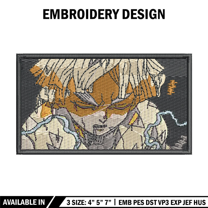 Zenitsu embroidery design, Demon slayer embroidery, Anime design, Embroidery shirt, Embroidery file, Digital download.jpg