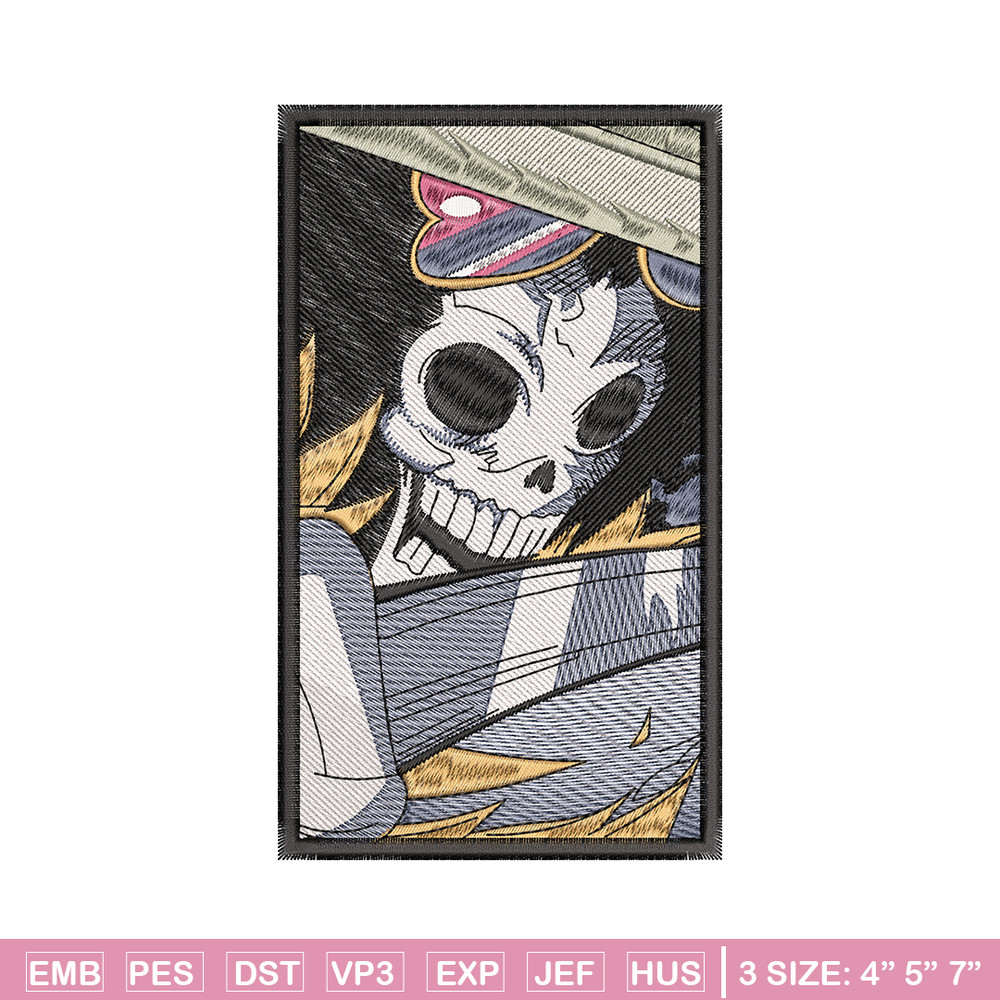 Brook poster breathing embroidery design, One Piece embroidery, logo shirt, anime design, anime shirt, Digital download.jpg