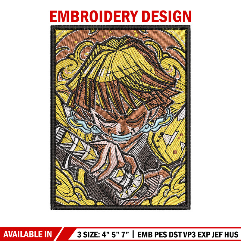 Zenitsu poster embroidery design, Zenitsu embroidery, Anime design, Embroidery shirt, Embroidery file, Digital download.jpg