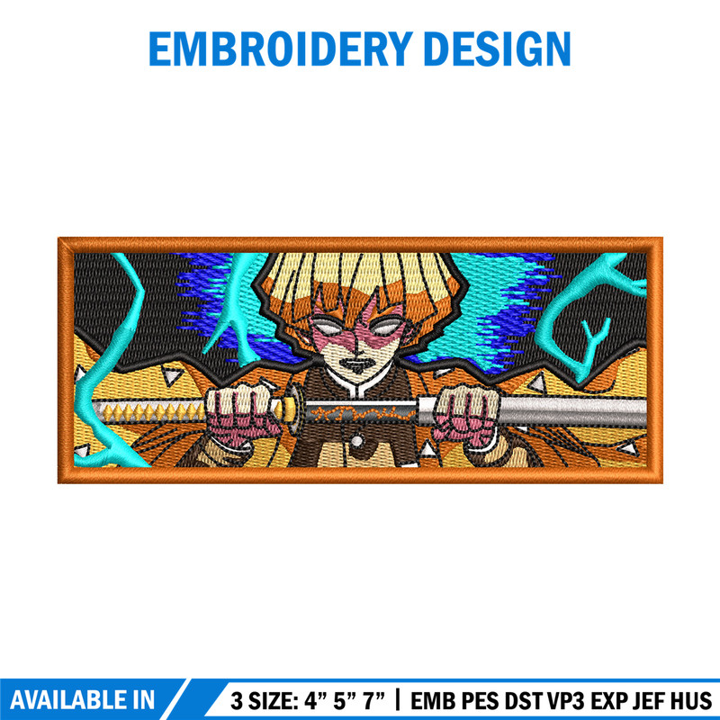 Zenitsu thunder embroidery design, Zenitsu embroidery, Anime design, Embroidery shirt, Embroidery file, Digital download.jpg