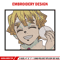 Zenitsu smile embroidery design, Zenitsu embroidery, Anime design, Embroidery shirt, Embroidery file, Digital download.jpg