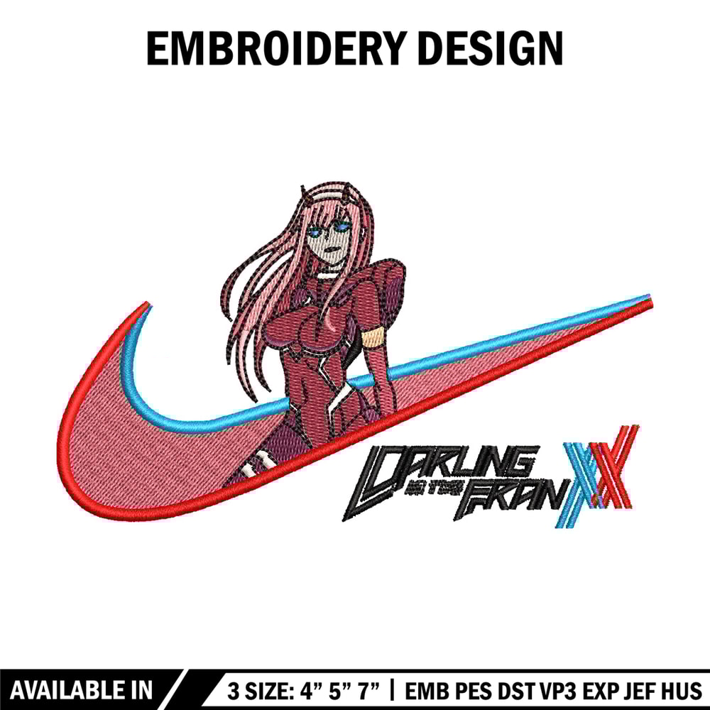 Zero two x nike embroidery design, Zero two embroidery, Nike design, Embroidery shirt, Embroidery file, Digital download.jpg
