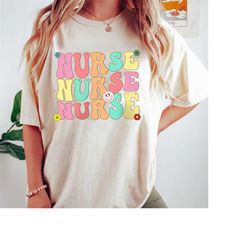 nurse shirt, groovy flower nurse, nurse gift, nurse life, nurse graduation gift, nurse mama, nurse new job, gift for nur