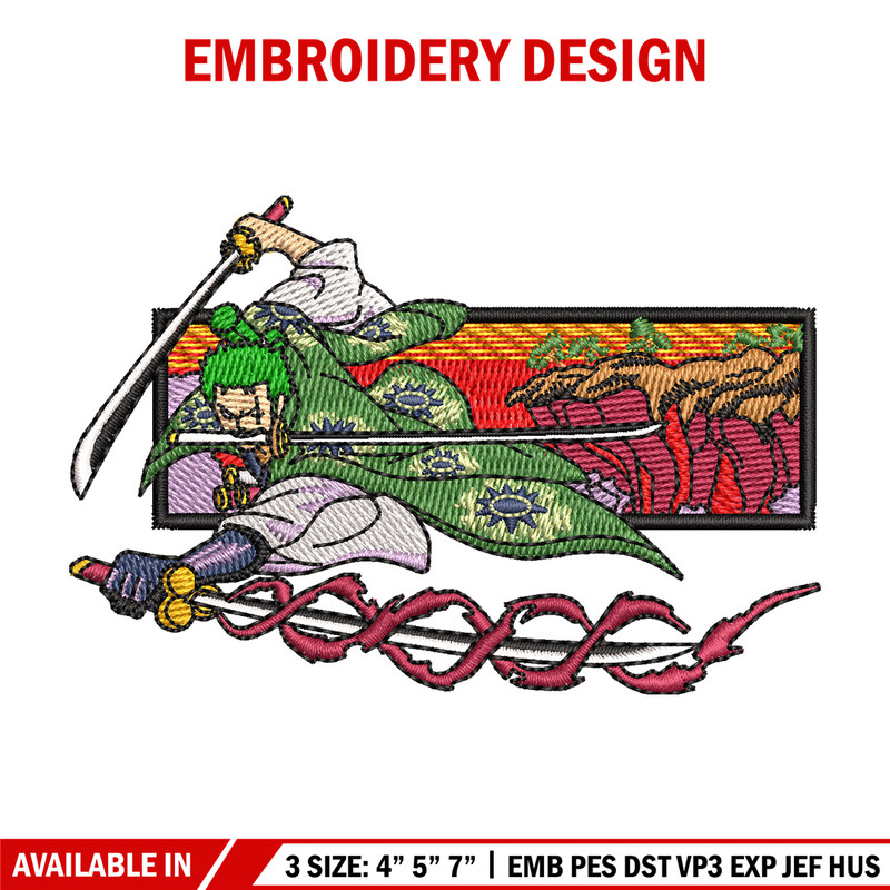 Zoro sword embroidery design, One piece embroidery, Anime design, Embroidery shirt, Embroidery file, Digital download.jpg