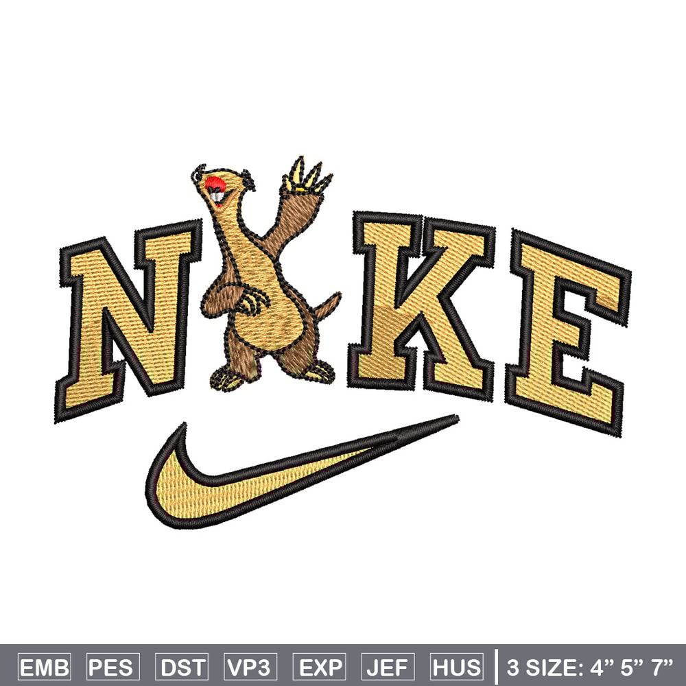 Sid x nike embroidery design, Ice age embroidery, Embroidery file, Embroidery shirt, Nike design, Digital download.jpg