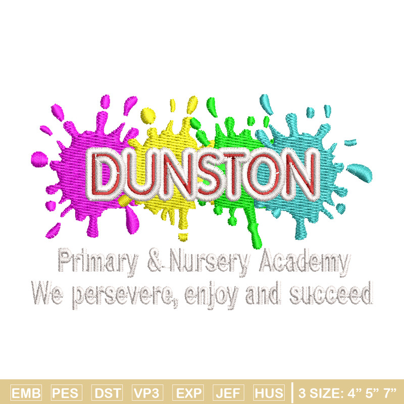 Dunston Primary logo embroidery design, logo embroidery, logo design, Embroidery shirt, logo shirt, Instant download.jpg