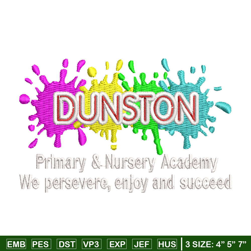Dunston Primary logo embroidery design, logo embroidery, logo design, Embroidery shirt, logo shirt, Instant download.jpg