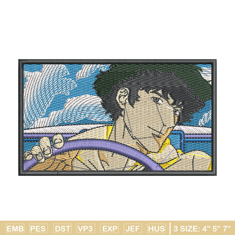 Spike box embroidery design, Cowboy bebop embroidery, Anime design, Embroidery shirt, Embroidery file, Digital download.jpg