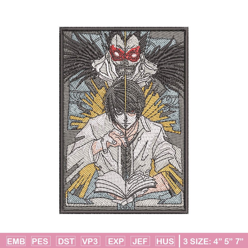 Death Note embroidery design, Death Note embroidery, embroidery file, anime design, anime shirt, Digital download.jpg