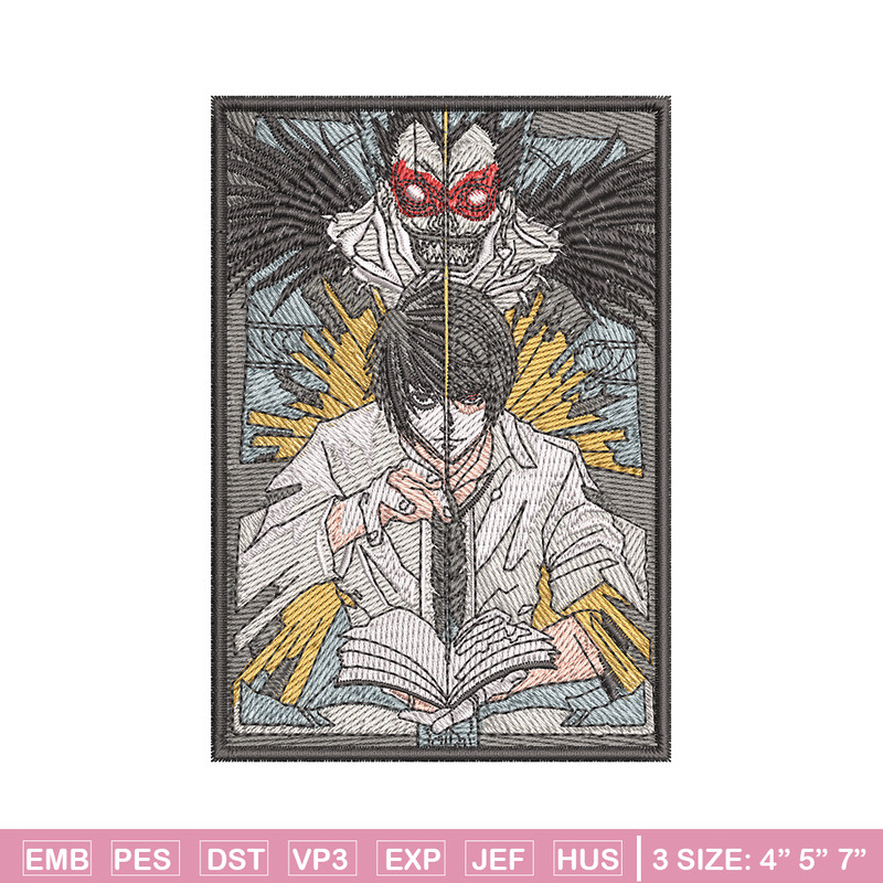Death Note embroidery design, Death Note embroidery, embroidery file, anime design, anime shirt, Digital download.jpg
