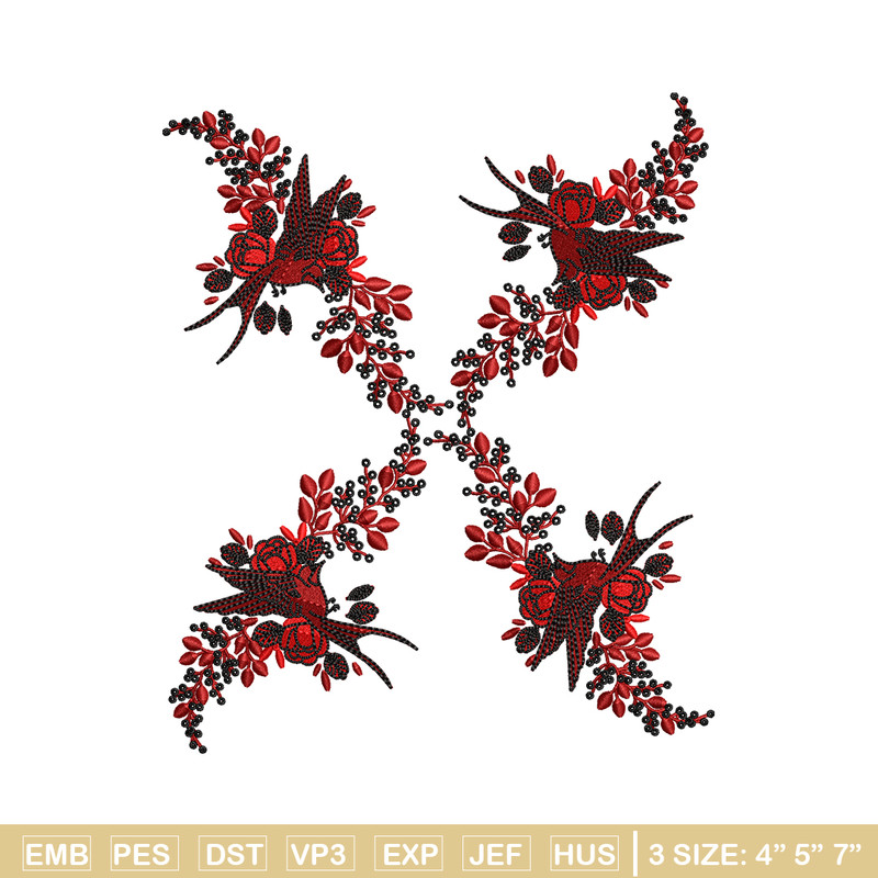 Flower windows embroidery design, logo embroidery, Flower design, Embroidery shirt, logo shirt, Instant download.jpg