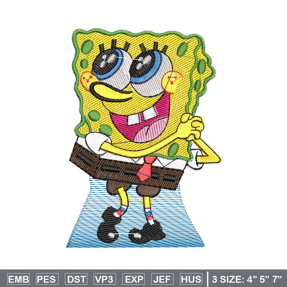 Spongebob embroidery design, Spongebob embroidery, Anime design, Embroidery shirt, Embroidery file,Digital download.jpg