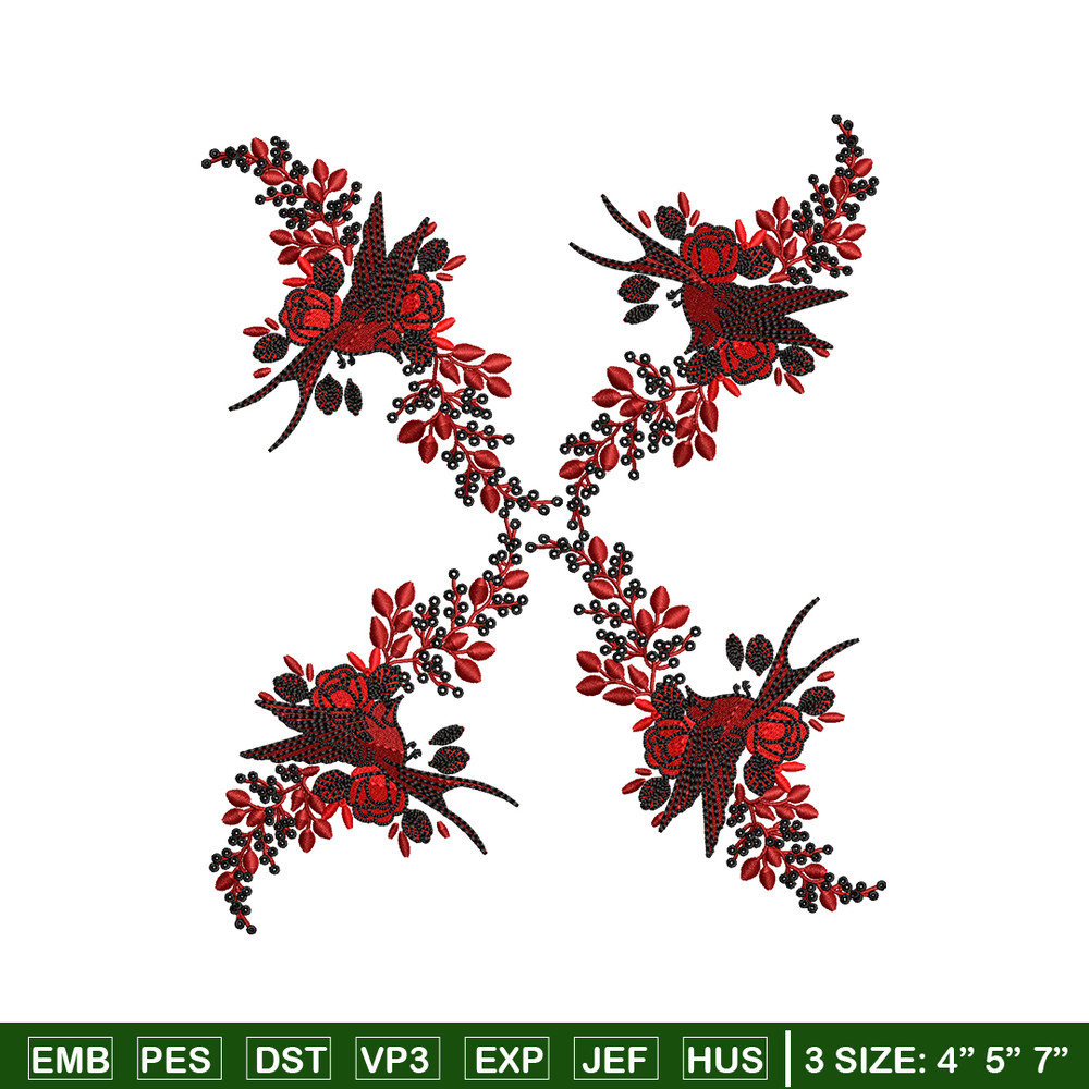 Flower windows embroidery design, logo embroidery, Flower design, Embroidery shirt, logo shirt, Instant download.jpg